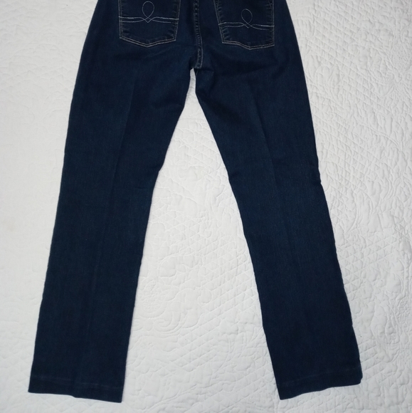 LUCKY BRAND DENIM JEANS SOFIA STRAIGHT NAVY BLUE MODIFIED HEM LOW RISE SIZE 6/28 - Picture 2 of 13
